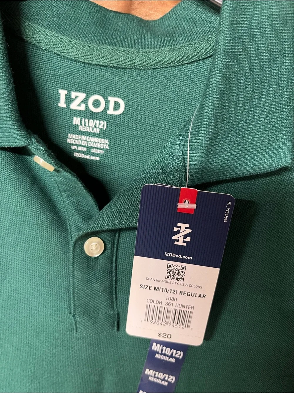 Izod Boys' Hunter Green Polo Shirt